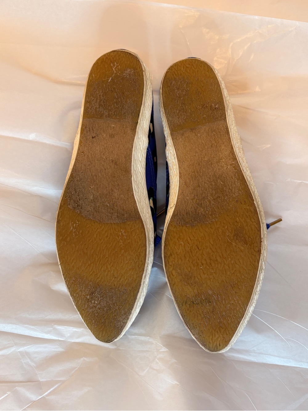 Kate Spade x Keds Blue Leopard Print Pointer Sneakers Canvas Flats Size 7 - Picture 12 of 12